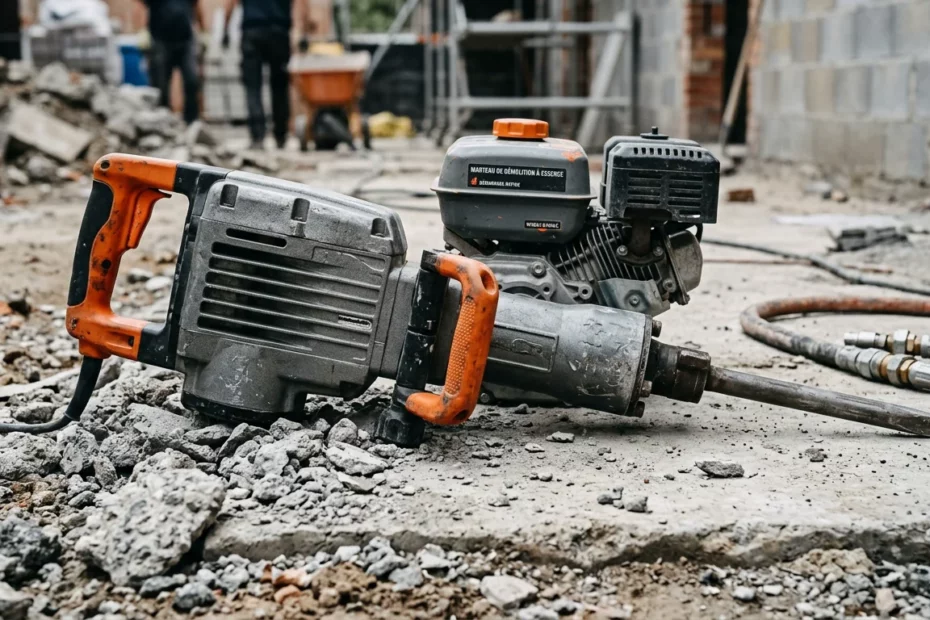Marteau de démolition thermique lourd sur un chantier